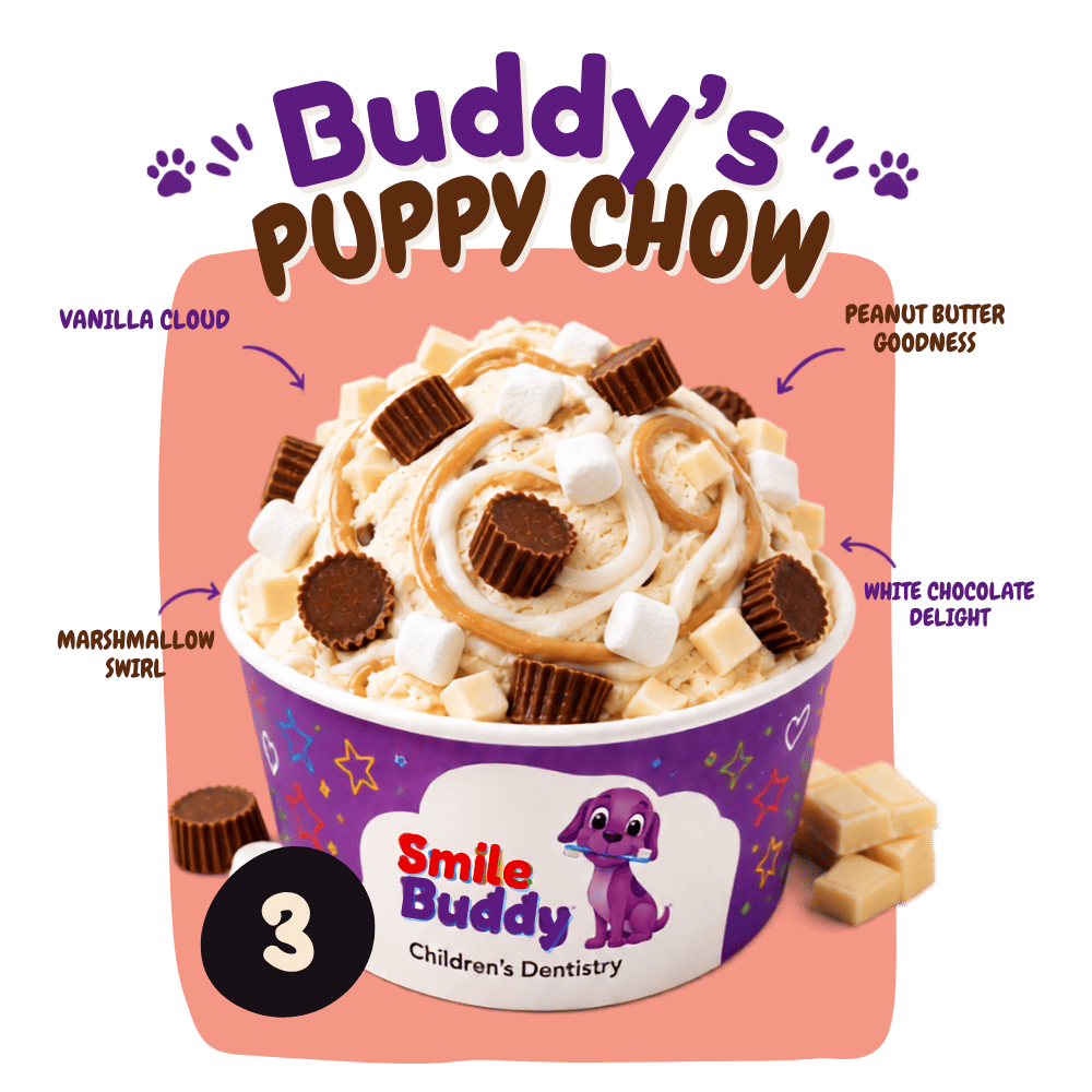 Buddy's Puppy Chow ice cream flavour